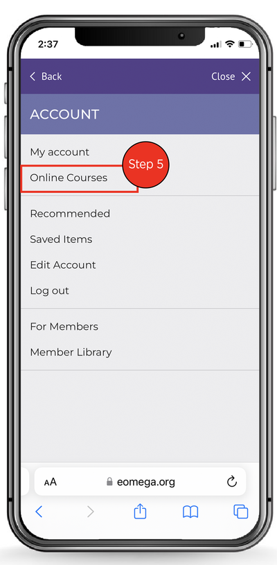 How to Access Your Online Learning Course: MobileStep5
