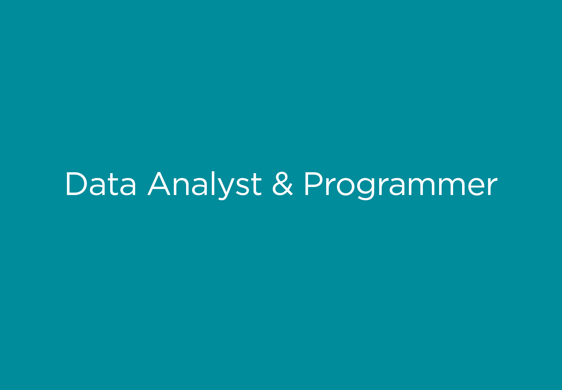 Data Analyst & Programmer