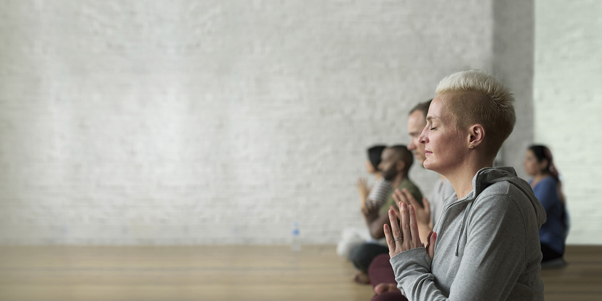 people meditating