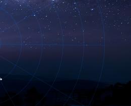 Illustration of the rare Barbault Basket planetary alignment over a star-filled night sky, symbolizing astrology, fate, free will, and cosmic cycles.