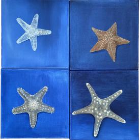 Lois Guarino painting of 4 sea stars