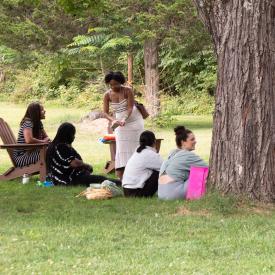 Gathering next to a bit tree