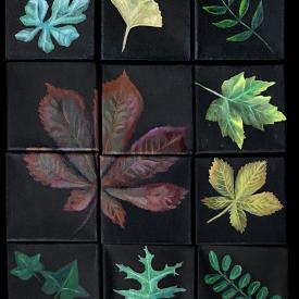 Lois Guarino painting of assorted leaves