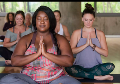 Women doing yoga
