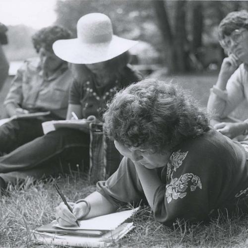 Writing on the lawn