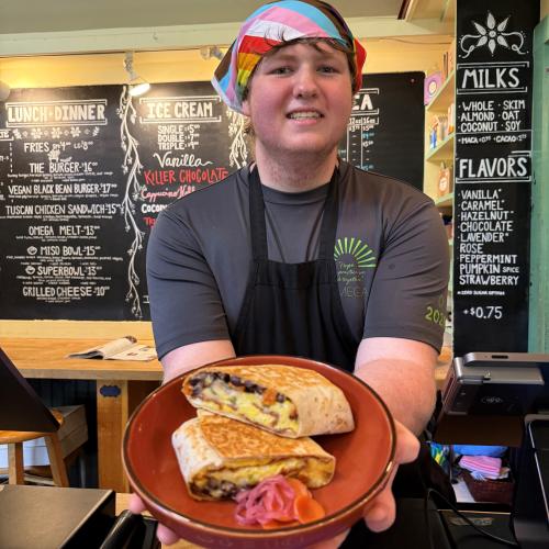Cafe server with plate