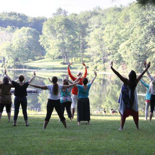 Omega Tai Chi class by the lake