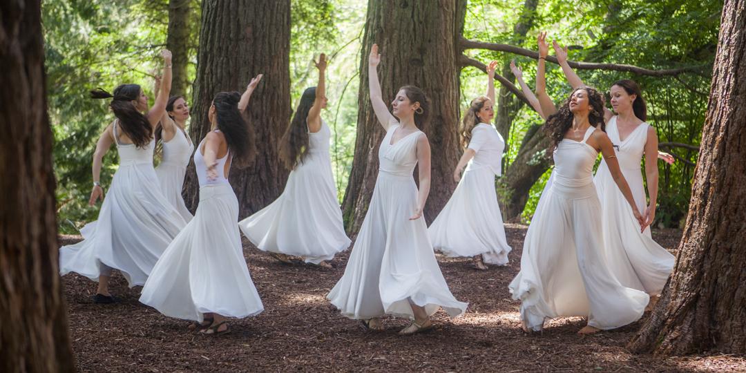 Group of women in a sacred dance retreat