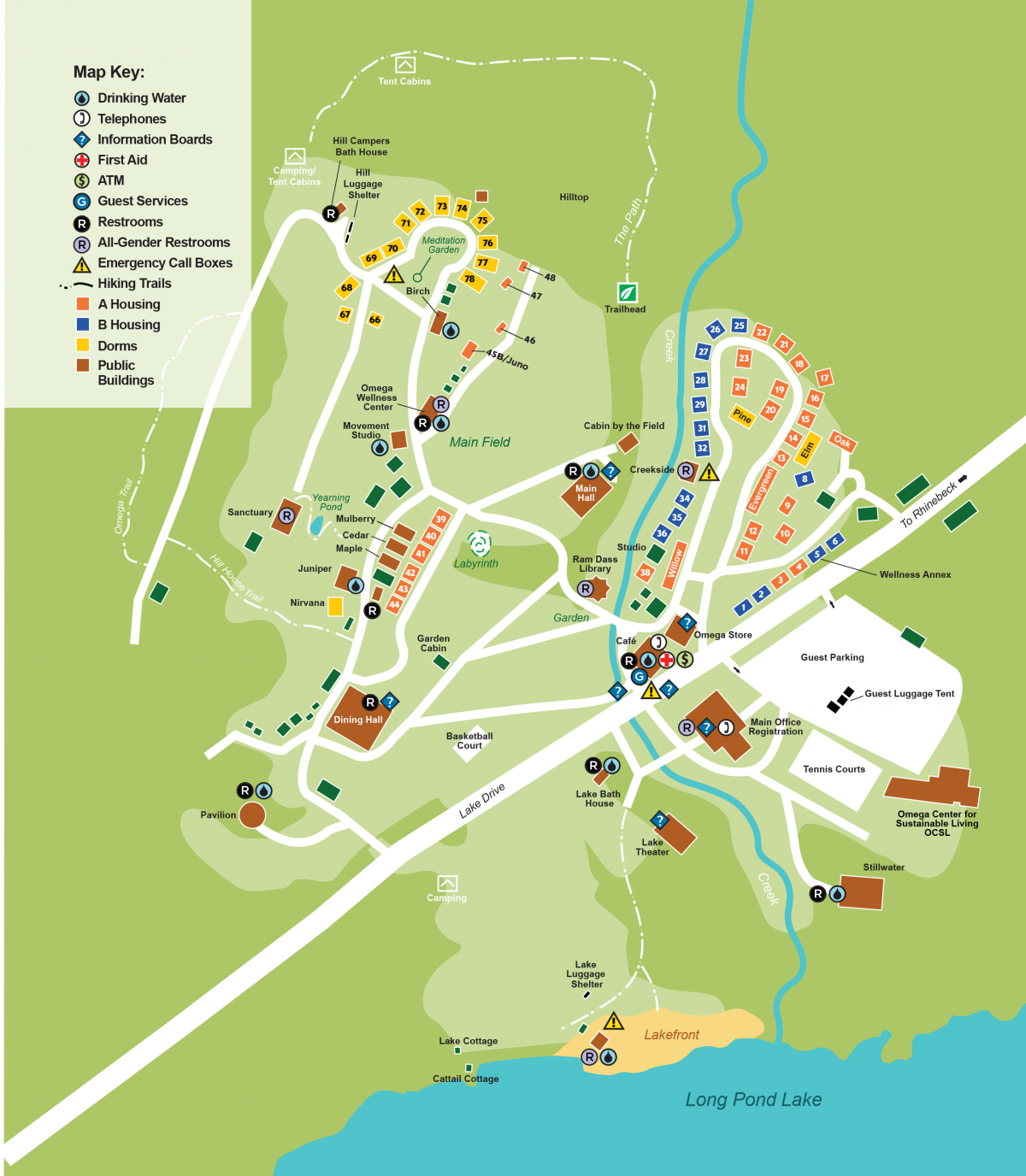 2022 Omega Rhinebeck Campus Map
