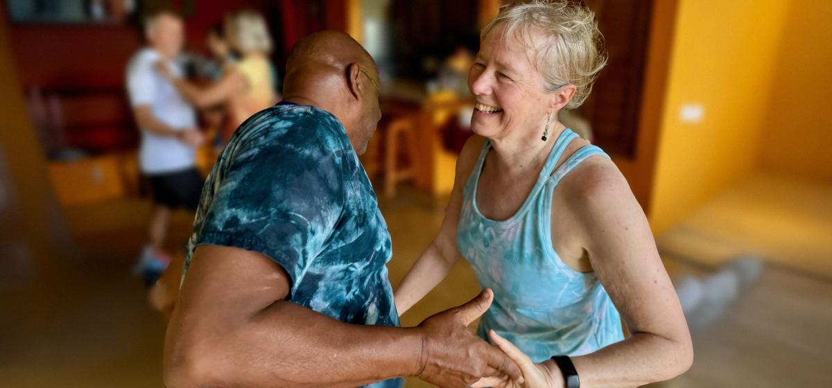 People dancing in Ari Levitt's studio