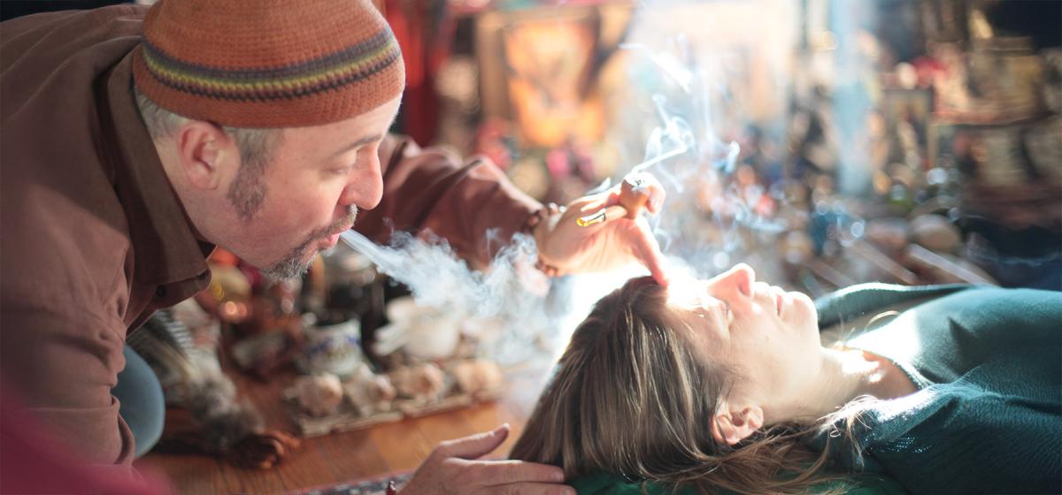 Jeff Firewalker Schmitt in a healing ritual