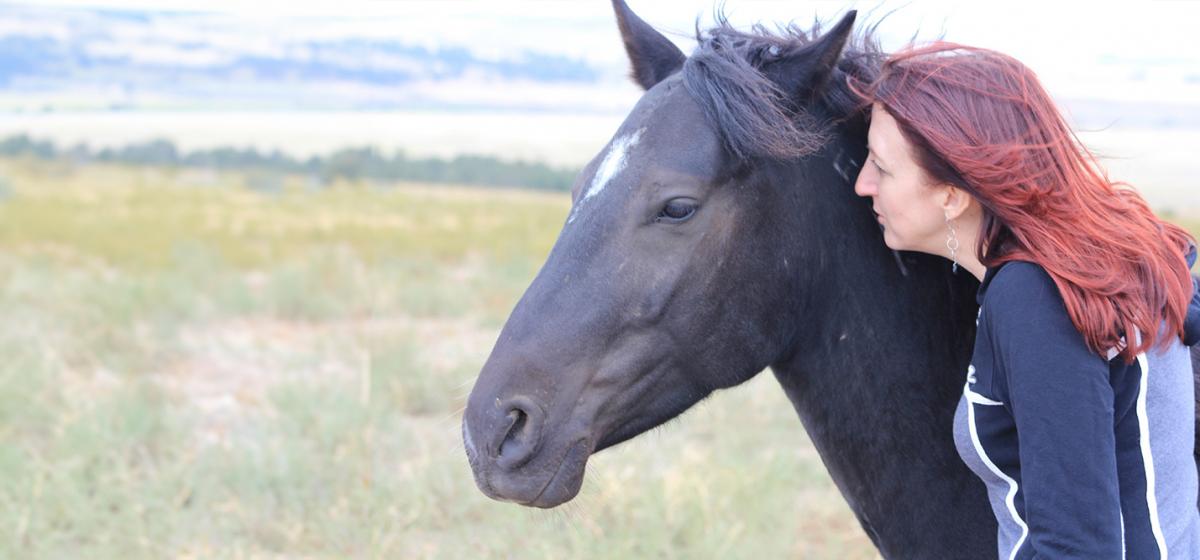 Sarah Bowen with a horse