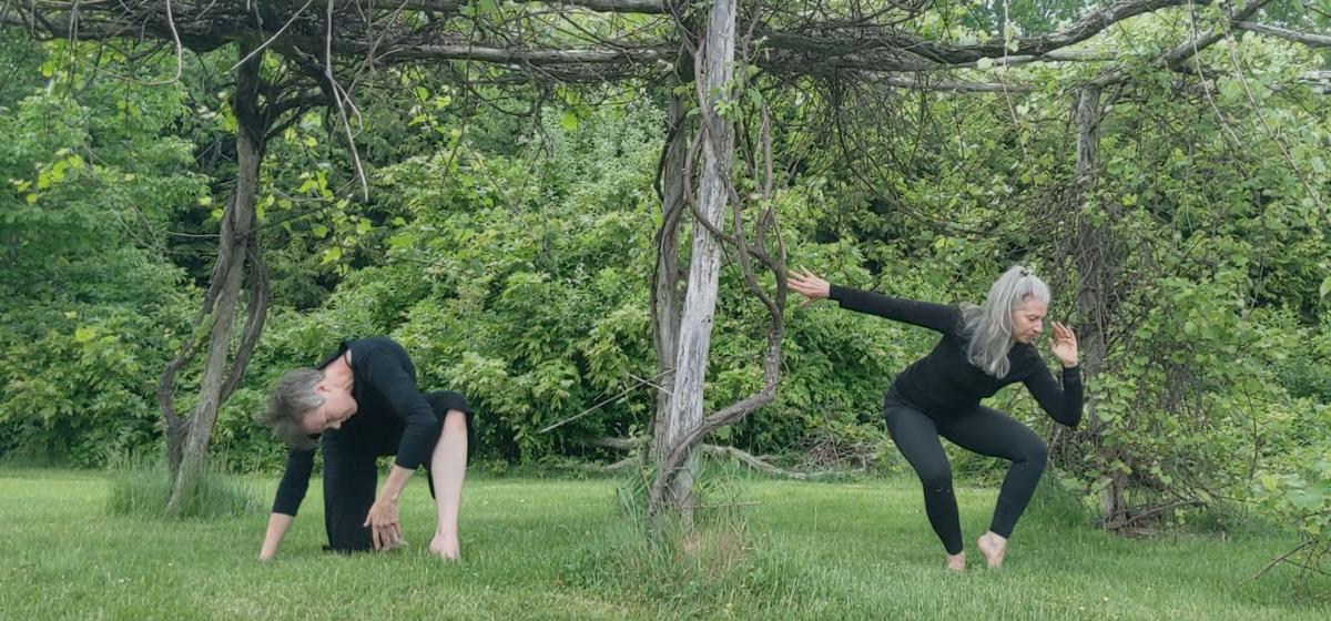 Megan Bathory-Peeler and Elaine Colandrea in somatic movement practice