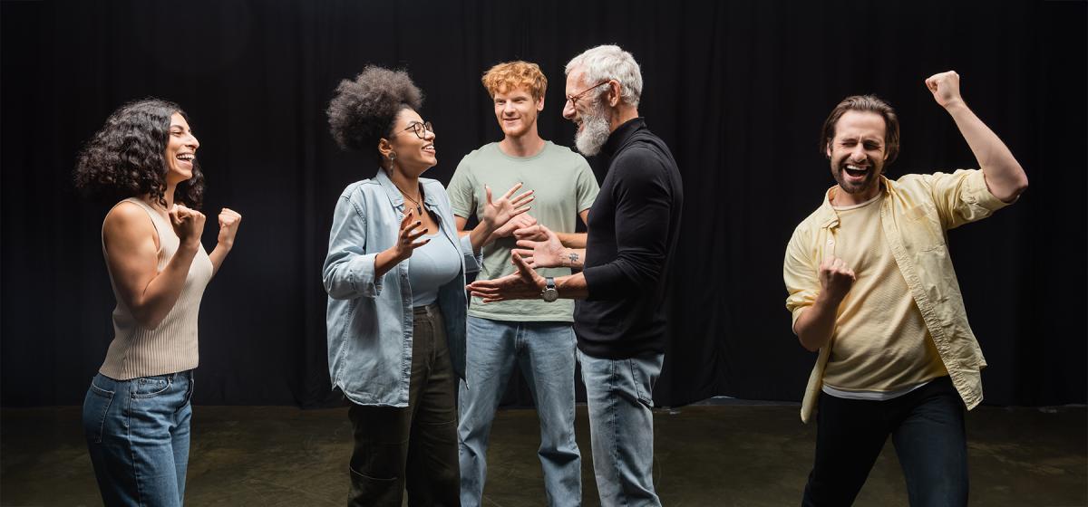Group of people in an improv acting workshop