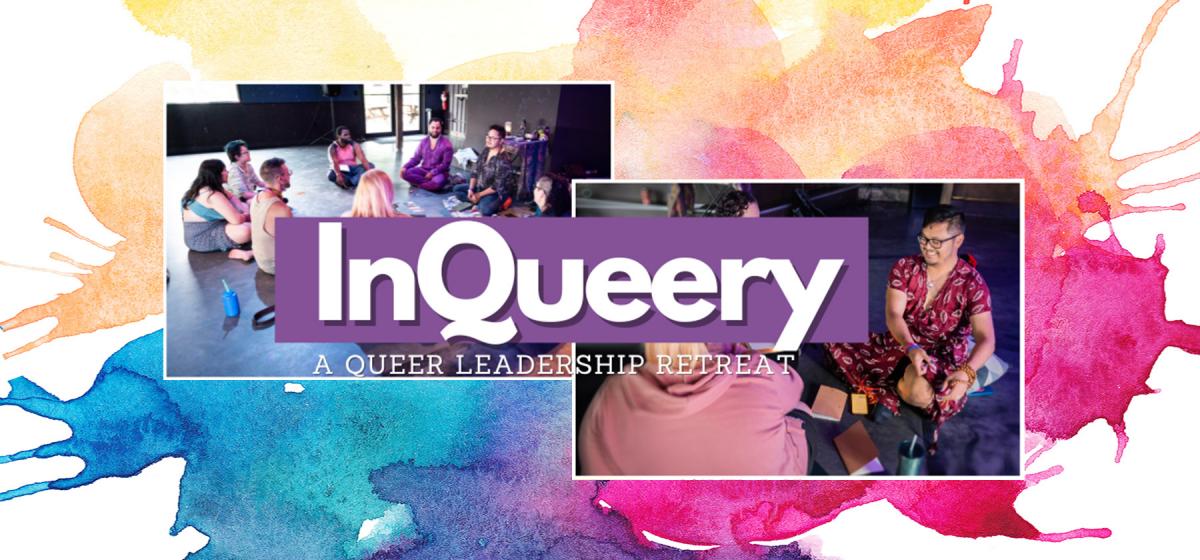 Inqueery logo with photos of Jemarc leading a workshop