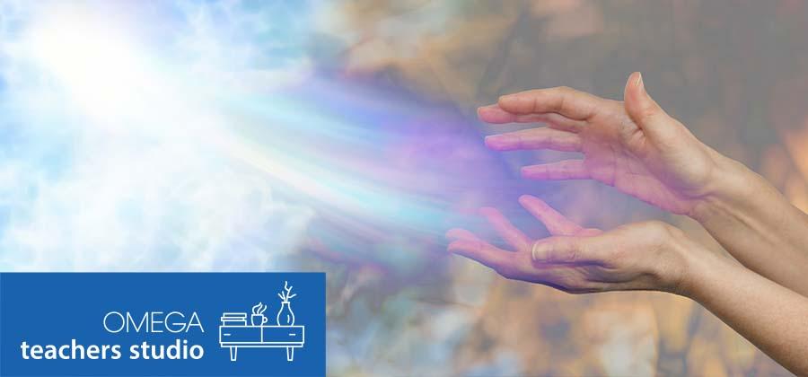 Hands receiving healing energy