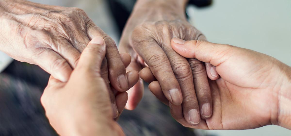 Holding the hands of one's ancestor