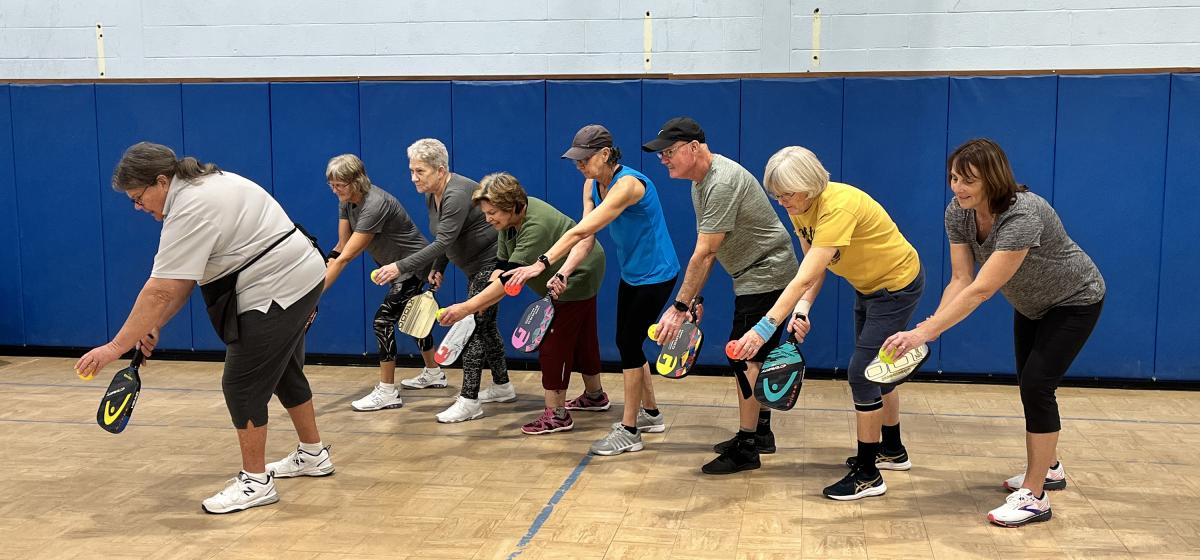 Bridget McGrew leading a pickleball class