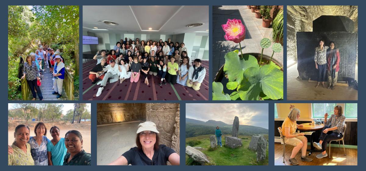 Collage of Judy Satori leading workshops