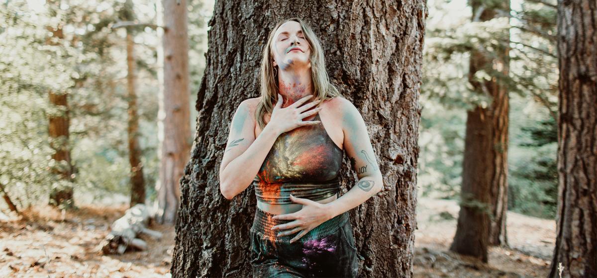 Chelsea Horton in an arts-based healing exercise