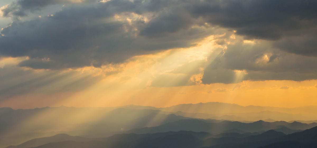 Dramatic light coming through the clouds