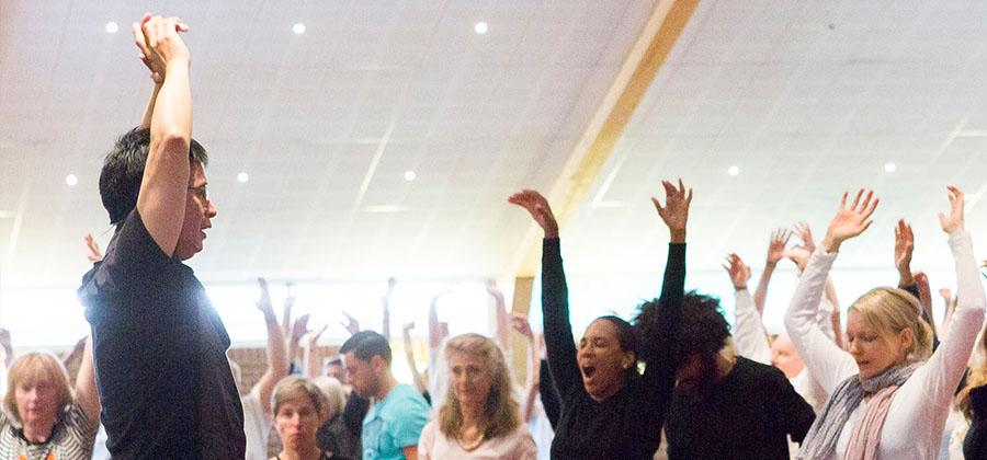 Robert Peng teaching a Qigong class