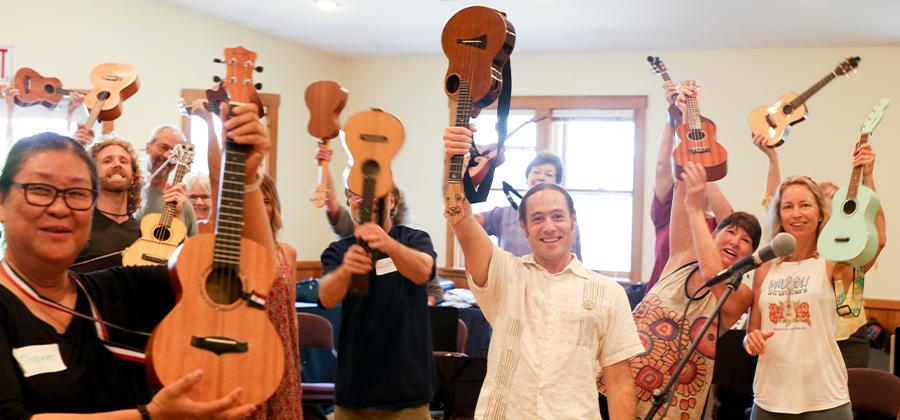 Participants in a Ukelele Zen Retreat