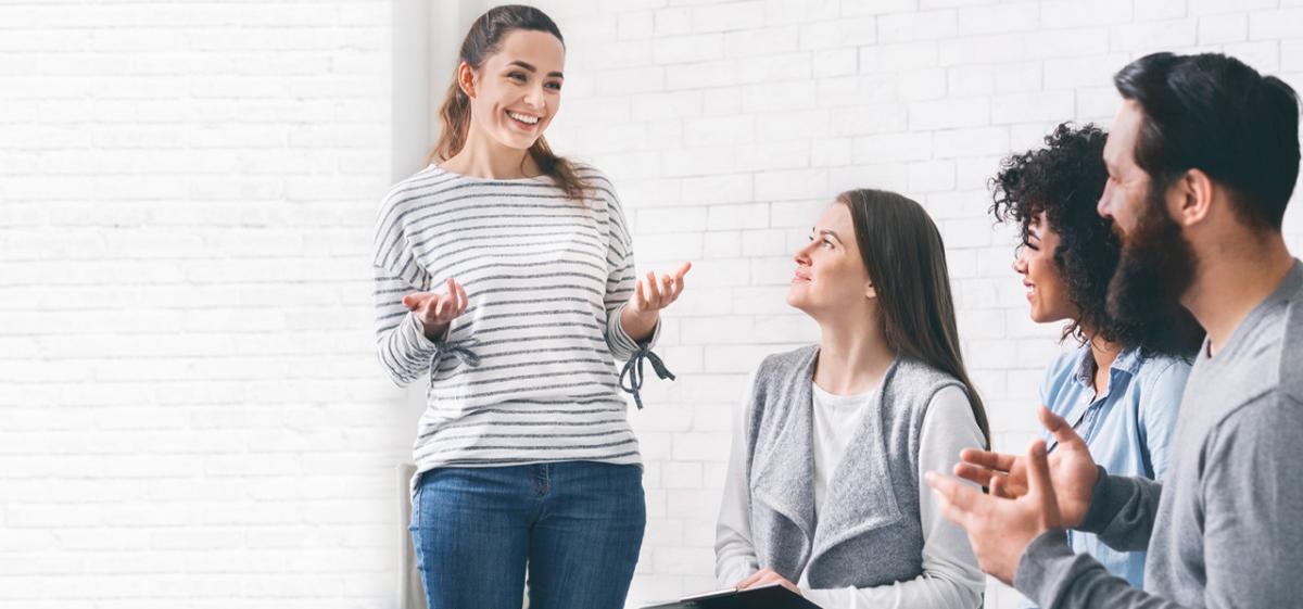 Group of people in a storytelling session