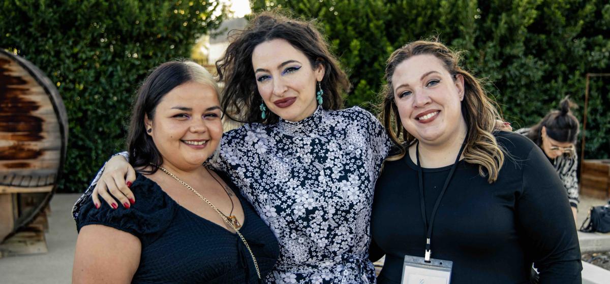 Aliza Kelly and a group of people at an astrology retreat