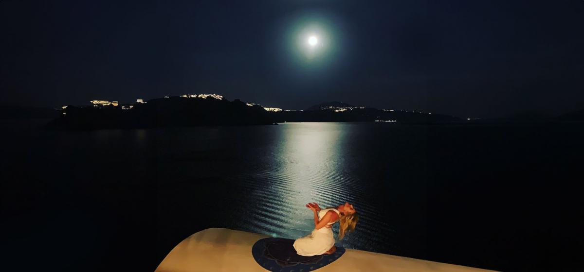 Shiva Rea outside under the full moon