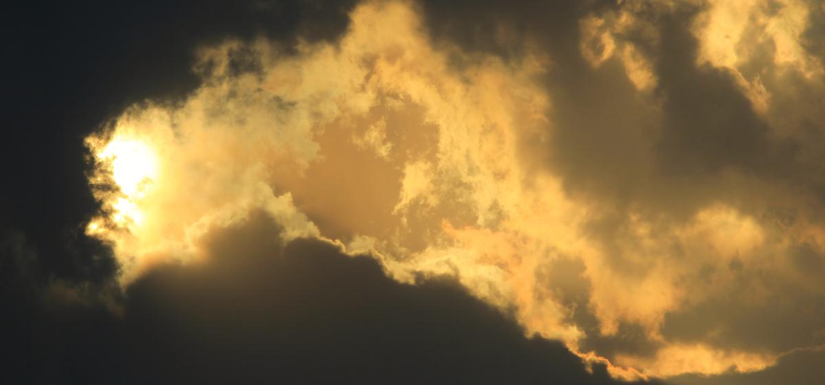 Sun breaking through the clouds