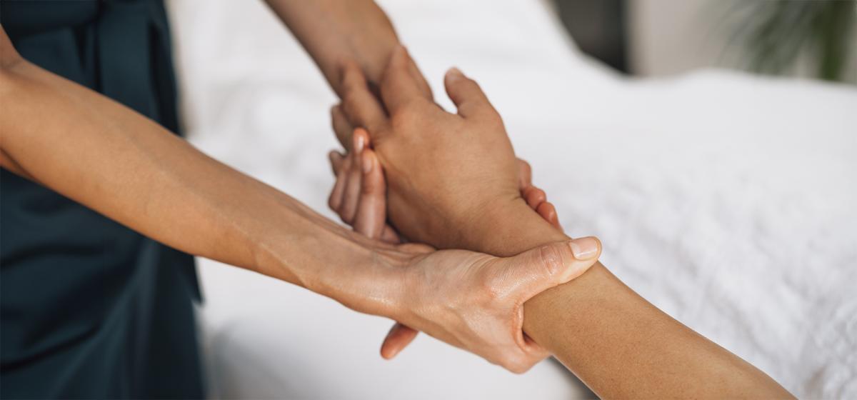 Person receiving touch therapy