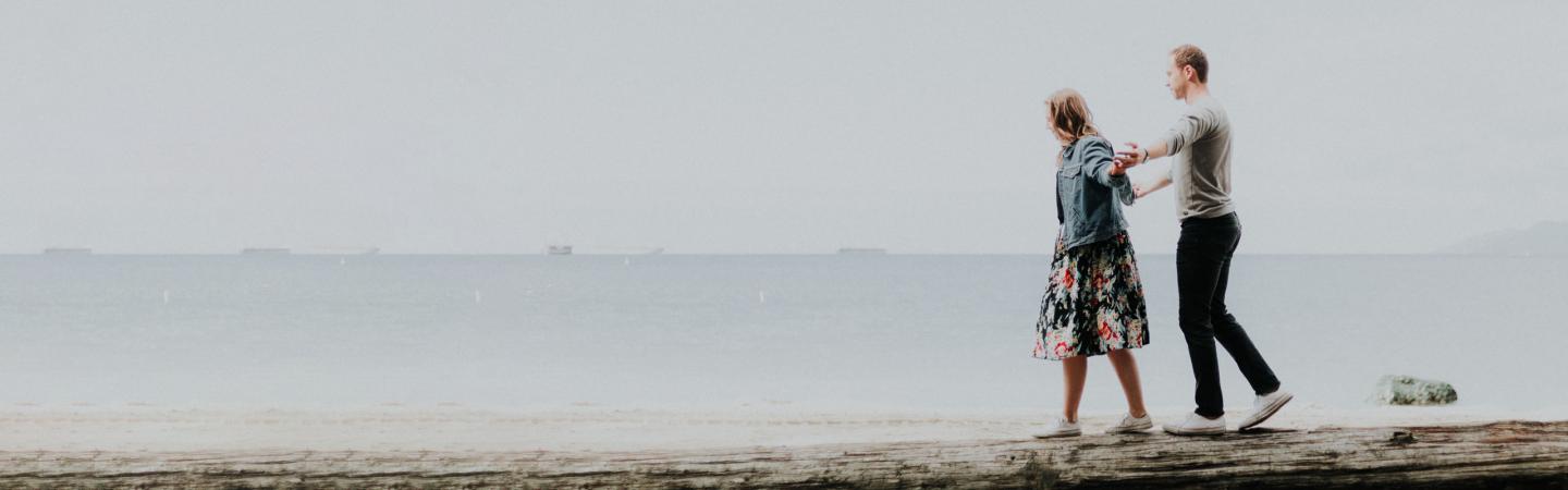 A serene coastal scene symbolizing harmony between yin and yang energies.