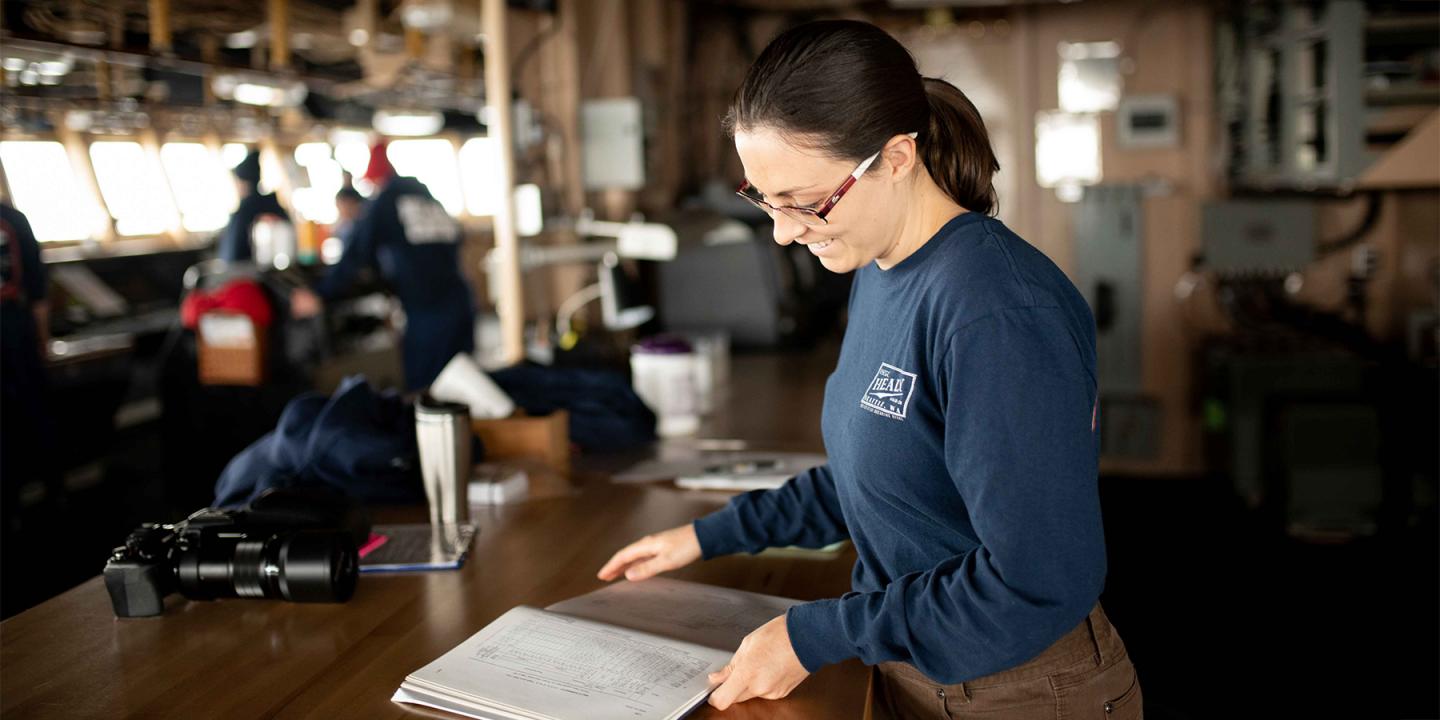 Marisol Maddox looking over notes