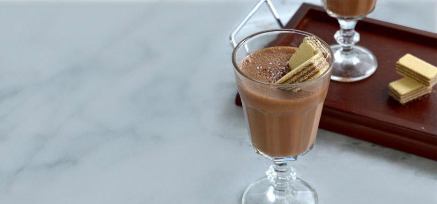 Cup of vegan chocolate mousse