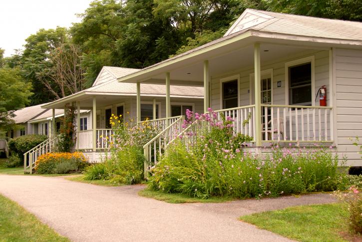 A row of cabins